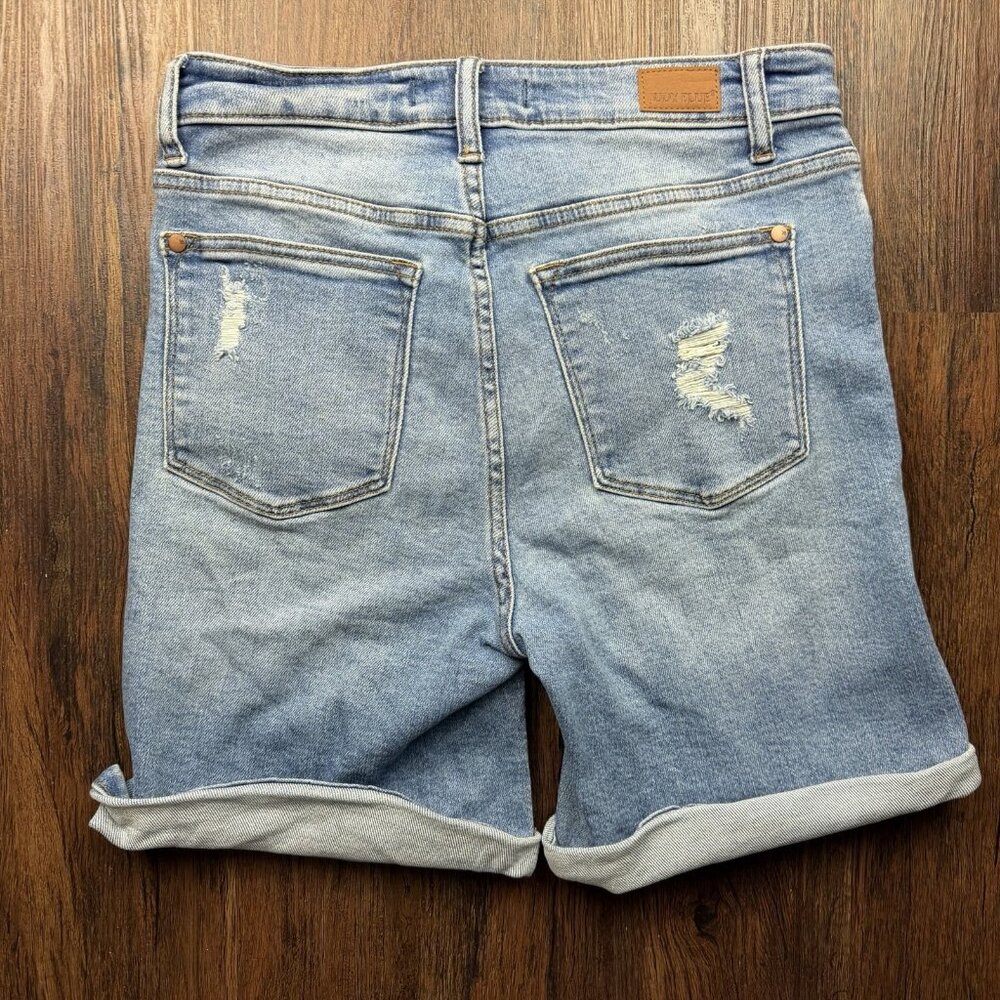 Judy Blue Jean Shorts Womens Medium Distressed Rolled Cuff JB150024 - Picture 2 of 7